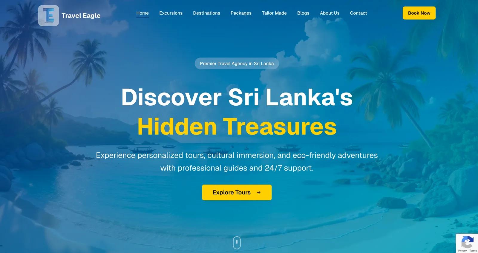 Travel Eagle Travels website, built by Boolet